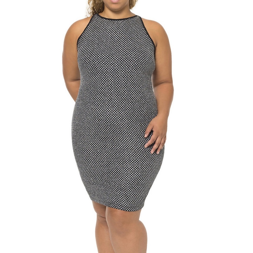 Stylish Smart Metallic Glitter Sleeveless Crewneck Bodycon Dress